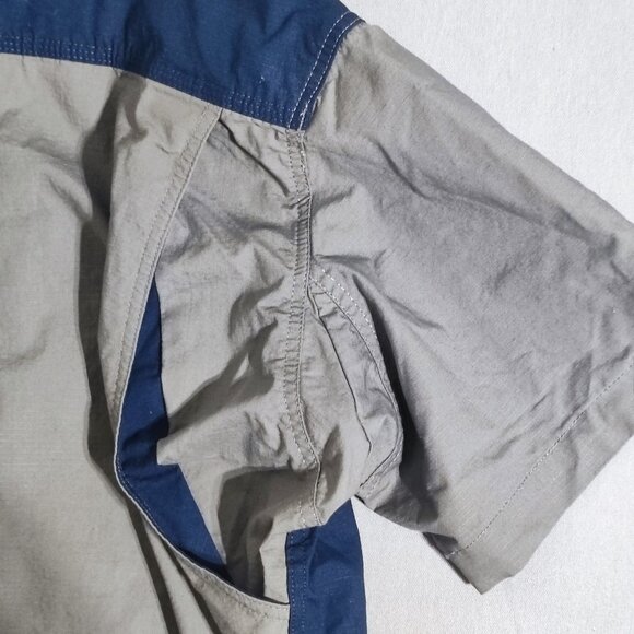 Tough Duck Work Wear Shirt men's size L grey and blue short sleeve durable - Picture 8 of 10